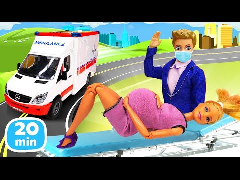 ¿Barbie necesita una ambulancia? Las aventuras de las muñecas. Vídeos para niñas.