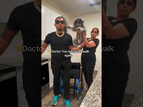 HANDICAP MAN USES DOG TO WALK AGAIN #supportanimals#fyp#viralvideo
