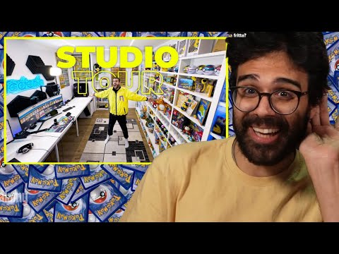 Dario Moccia REACTION al TOUR dello STUDIO di FEDERIC! - Collezione Carte e Box Pokemon