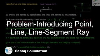 Problem-Introducing Point, Line, Line-Segment Ray