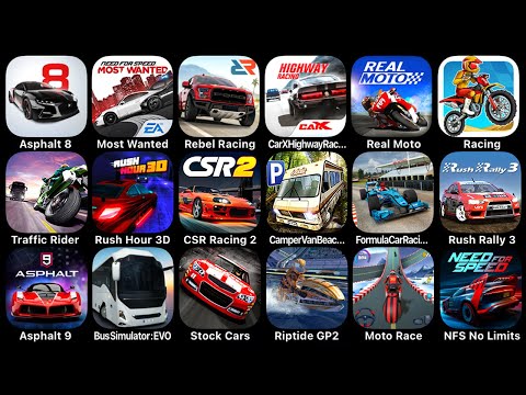 Asphalt 8, Most Wanted, Rebel Racing, Car X Highway Racing, Real Moto, Racing...