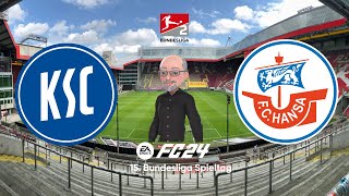Karlsruher SC gegen Hansa Roasock am 15. Spieltag der 2. Bundesliga