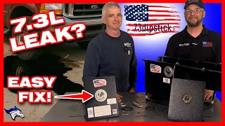 7.3L Ford Powerstroke Dipstick Leak - EASY FIX!!!  #diesel #fordpowerstroke #ford