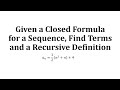 Understanding Sequences and Recursive Definitions