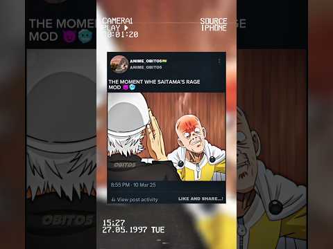 Saitama's Rage Mod 😈🥶 #anime#animeshorts#shorts