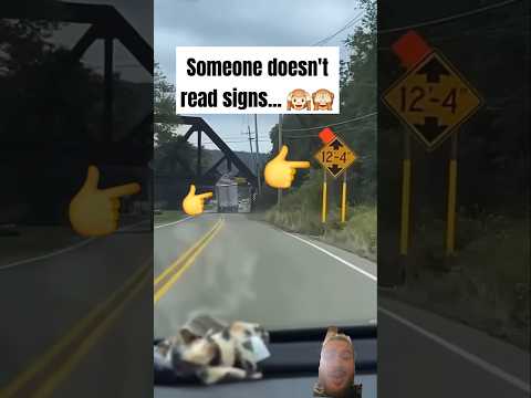 Trucker ignores signs into a low bridge #viral #trending #youtubeshorts #trucks #foryou #subscribe