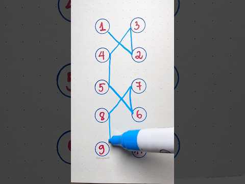 Vẽ một đường thẳng nối các số liền nhau ✌️ #drawing #line #numbers #relaxing #shorts