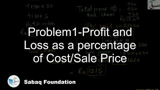 Problem1-Profit and Loss as a percentage of Cost/Sale Price