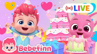 🔴LIVEㅣTop Songs for Kidsㅣ Happy Birthday Pinkfongㅣ @Bebefinn⁩  Nursery Rhyme +More