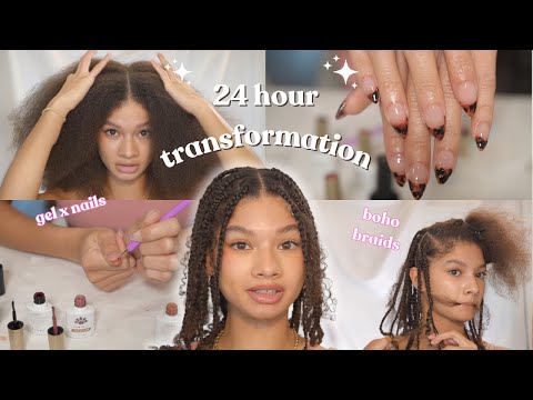 WE GOT THE BEAUTY SALON AT HOME! | 24 hour transformation | hair + nails