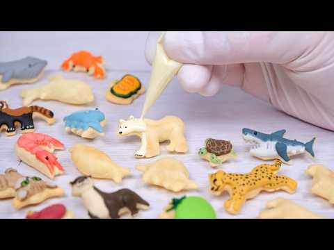 【食べられるミニ生き物図鑑】おっとっとをカラフルに変身させてみた🦁🐧🦈🦡🐙