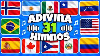 Adivina 31 PAÍSES🚩Por El HIMNO NACIONAL😱🎶20 MINUTOS De HIMNOS🤯México💚Argentina💙Adivina El País🎶❤️