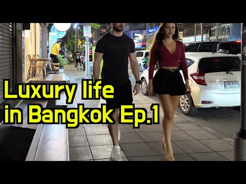 Luxury life in Bangkok Ep.1, I went to eat $12 ramen in the most expensive area by a $0.3 truck bus