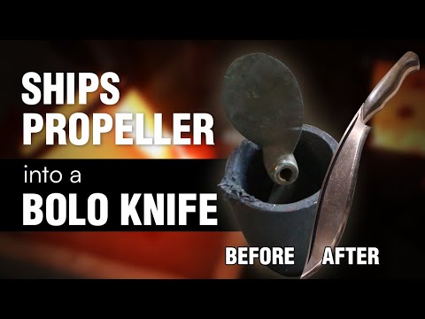 I Melted a Ship's Propeller into a Bolo Knife! | AMAZING Casting!