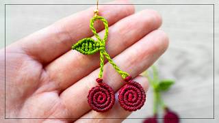 Cerezas 🍒 Como hacer cerezas con hilo | diy tutorial ● macrame cherry 363