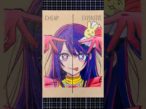 星野アイを2種類の色鉛筆で描き比べてみた【高級色鉛筆】#shorts