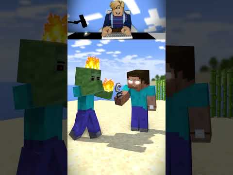 Herobrine Kötü Zombilere Ders Veriyor! 😱 #minecraft #roblox