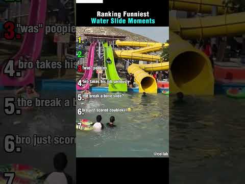 Ranking Funniest Water Slide Moments #tiktok #usa #waterslide #waterslides
