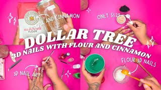 3D NAIL ART USING FLOUR FROM DOLLAR TREE & CINNAMON NAILS CUTE CHOCOLATE COLOR FOR WINTER