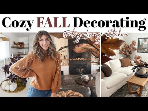 New* FALL Decorate With Me 2024 / Cozy Fall Home Decorating Ideas Kitchen, Entry & Fall Living Room