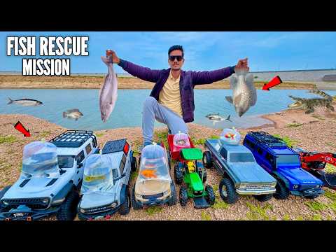 RC Thar Roxx MK07 Traxxas Defender Lake Fish Rescue Mission - Chatpat toy TV