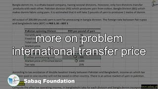 more on problem international transfer price