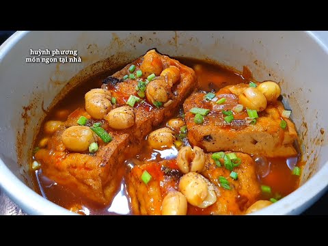 ĐẬU HŨ KHO HẠT SEN thơm ngon lạ miệng dễ làm