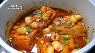 ĐẬU HŨ KHO HẠT SEN thơm ngon lạ miệng dễ làm