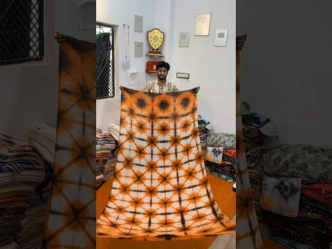 Orange 🧡 colour Shibori tie dye #shiborisaree#colours#trending
