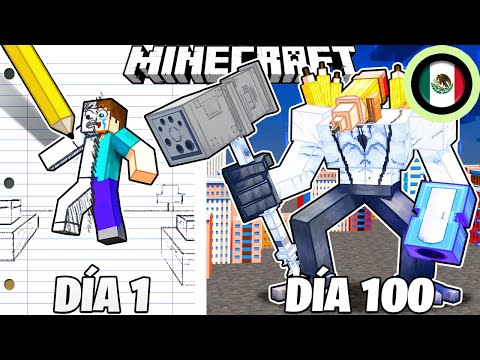 ¡Sobreviví 100 DÍAS como un HOMBRE-LÁPIZ Minecraft HARDCORE!