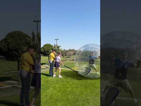 Who said golf is boring now? โณ #golf #sports #zorbing #extreme