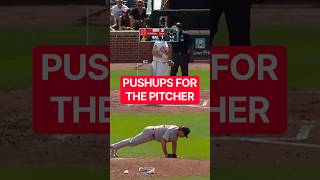 Pitcher slipped and did pushups