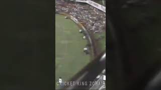 MOHAMMAD AZHARUDDIN HITS A LONG SIX TO PAT SYMCOX.