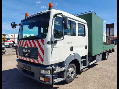 MAN TGL 12.210 4x2 DOKA Euro4 - OpenLaadBak + HydraulischeRampen - Handgeschakeld - 6 ZitPlaatsen | Vrachtwagens | Open laadbak