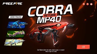 "COBRA MP40 RETURN CONFIRMED IN FREE FIRE | NEXT EVO VAULT EVENT | COBRA MP40 RETURN 🥳🤯