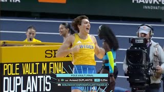 Armand Duplantis Gold Medal Champions Record of 60.25 in Men's Pole Vault Indoor Championship 