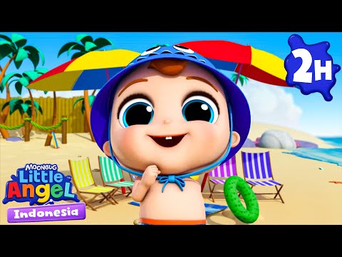 Bayi John Bermain Ombak Di Pantai 🏖  | Little Angel Bahasa Indonesia | Kartun dan Lagu Anak