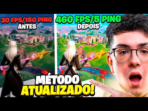 COMO *AUMENTAR MUITO o FPS* e *REDUZIR PING* no FORTNITE TEMPORADA 4! (RODAR FORTNITE em PC FRACO)