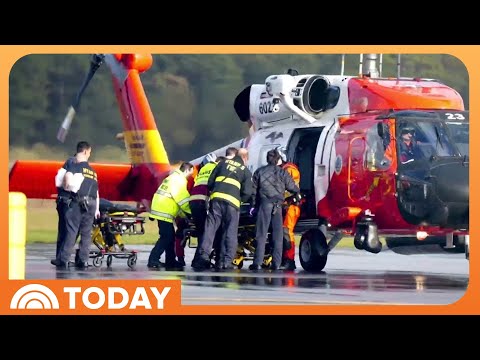 YouTube video thumbnail: Family Rescued From Island off Cape Cod After Escaping Boat Fire