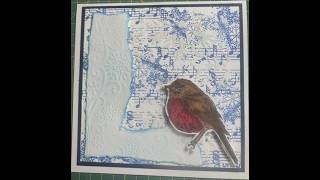 Stamped and embossed gesso background. Using #indigoblu mixed media box kit. 