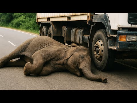 The destruction caused by elephants on the highway, my God..#elephantattack #elephant