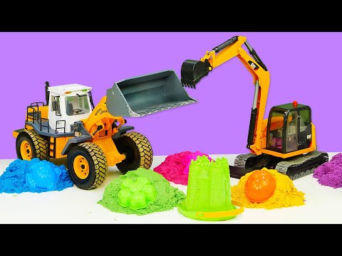 Caminhões e сastelos!🚚🏰 Aprenda as cores com o Escavador!💛💜🩷💙💚