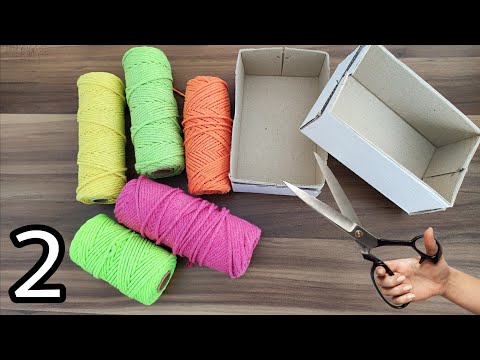 KARTON KUTULAR İLE YAPILABİLECEK 2 SEPET FİKRİ/ 2 IDEAS THAT CAN BE MADE WITH CARDBOARD BOXES ❤