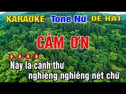 CẢM ƠN Karaoke Tone Nữ | Beat Chuẩn Dễ Hát | Trung Hiếu