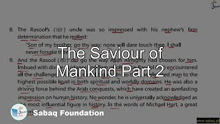 The Saviour of Mankind Part 2