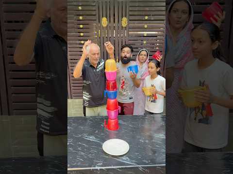 Build A Tower With Tub Challenge, Who Has The Best Hand Balance? #familygames #familychallenge
