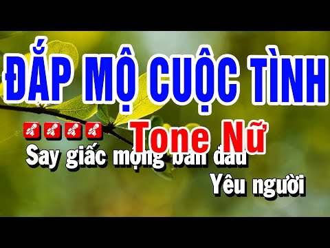 Karaoke Đắp Mộ Cuộc Tình  Nhạc Sống Tone Nữ | Beat Huỳnh Anh