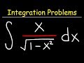 Indefinite Integral of x divided by the square root of 1 minus x squared