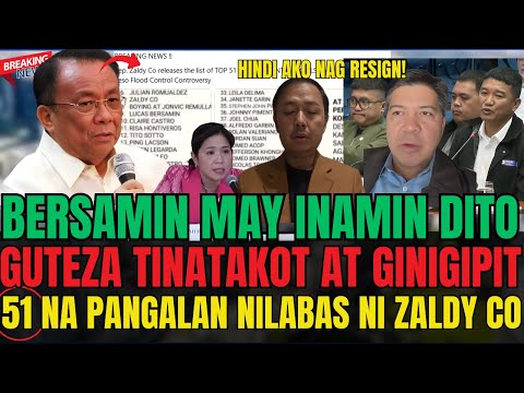 ZALDY CO MAY NILABAS NA BAGONG LISTAHAN 51 NA PANGALAN! BERSAMIN MAY INAMIN HINDI AKO NAG RESIGN