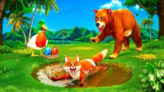 Fox Egg Heist Gone Wrong! Brave Bear's Wild Chase to Save Duck Egg | Funny Animals